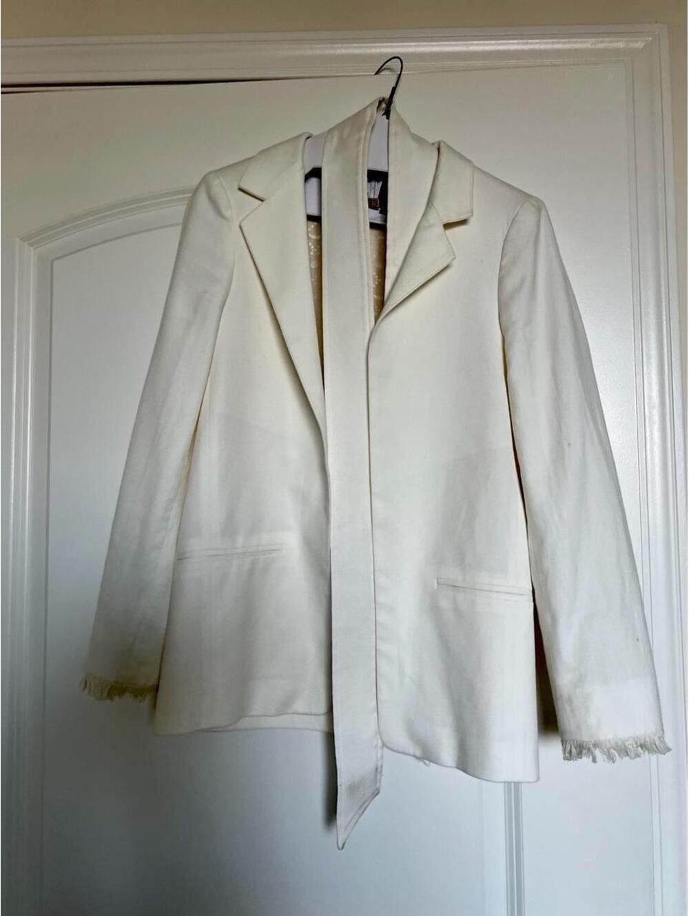 Zadig & Voltaire Women's White and Cream Jacket